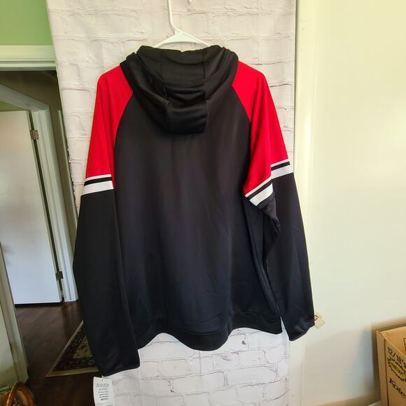 New Men's Holloway Retro Hoodie Jacket - Red/Black, Kangaroo Pockets, L - Picture 8 of 8